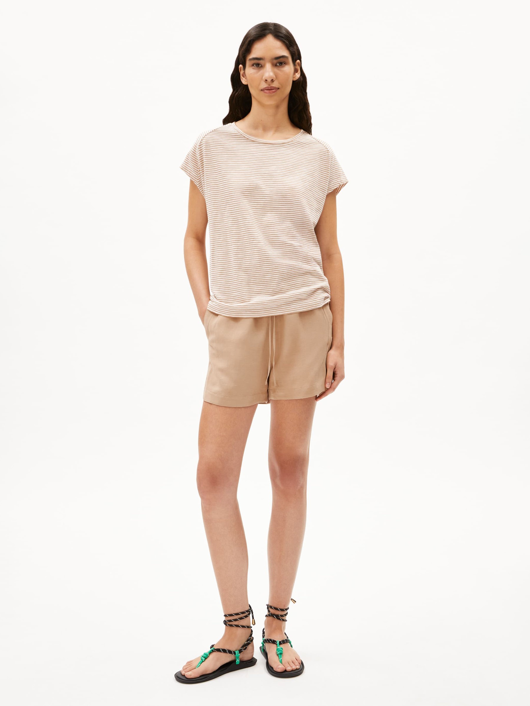 T-Shirt Oneliaa Lovely Stripes oatmilk-beige blond Armedangels