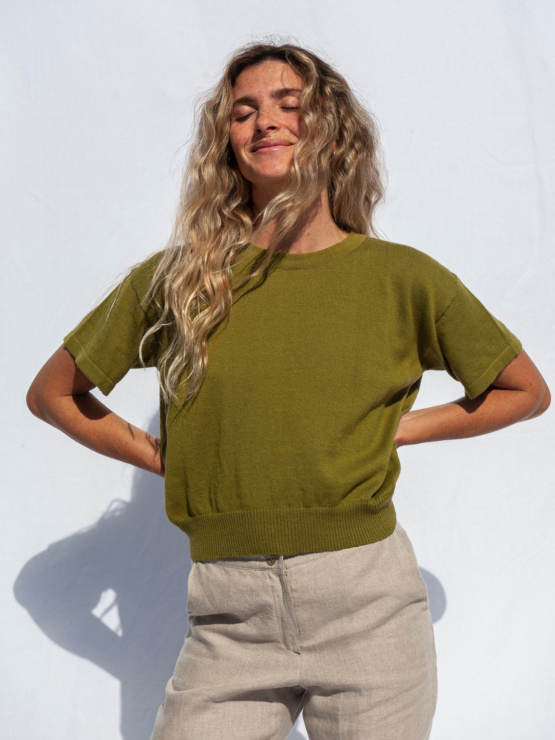 T-Shirt El Sur Knit Top moss green Jungle Folk