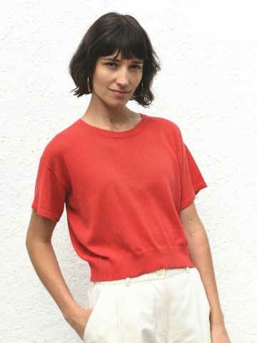 T-Shirt El Sur Knit Top poppy red Jungle Folk