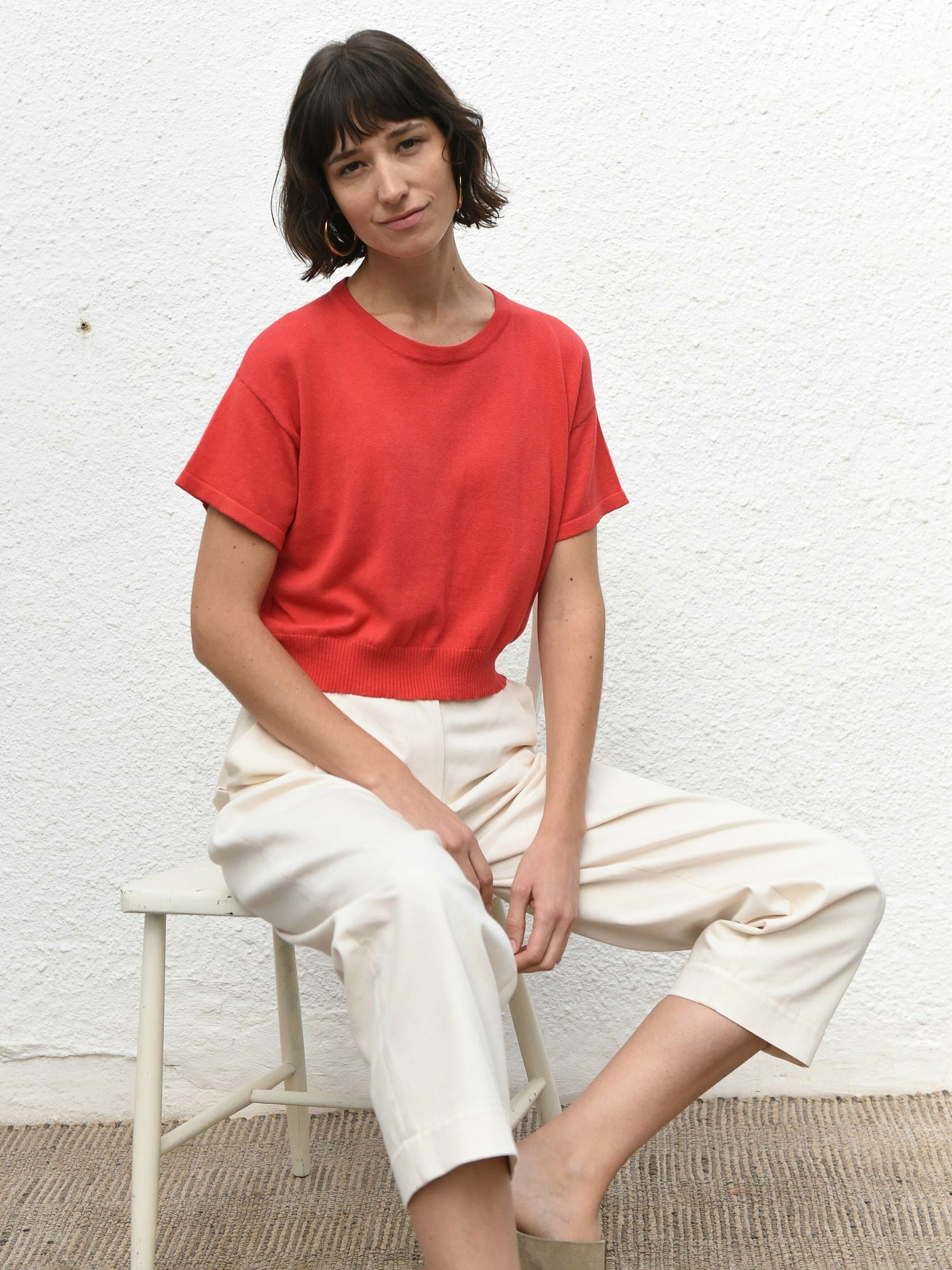 T-Shirt El Sur Knit Top poppy red Jungle Folk