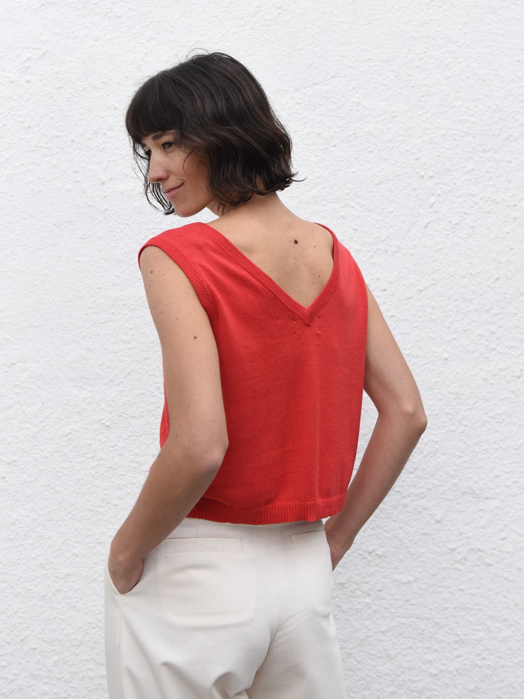 Flora Knit Top poppy red Jungle Folk