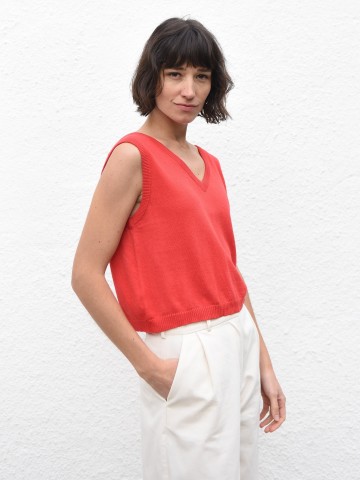 Flora Knit Top poppy red Jungle Folk