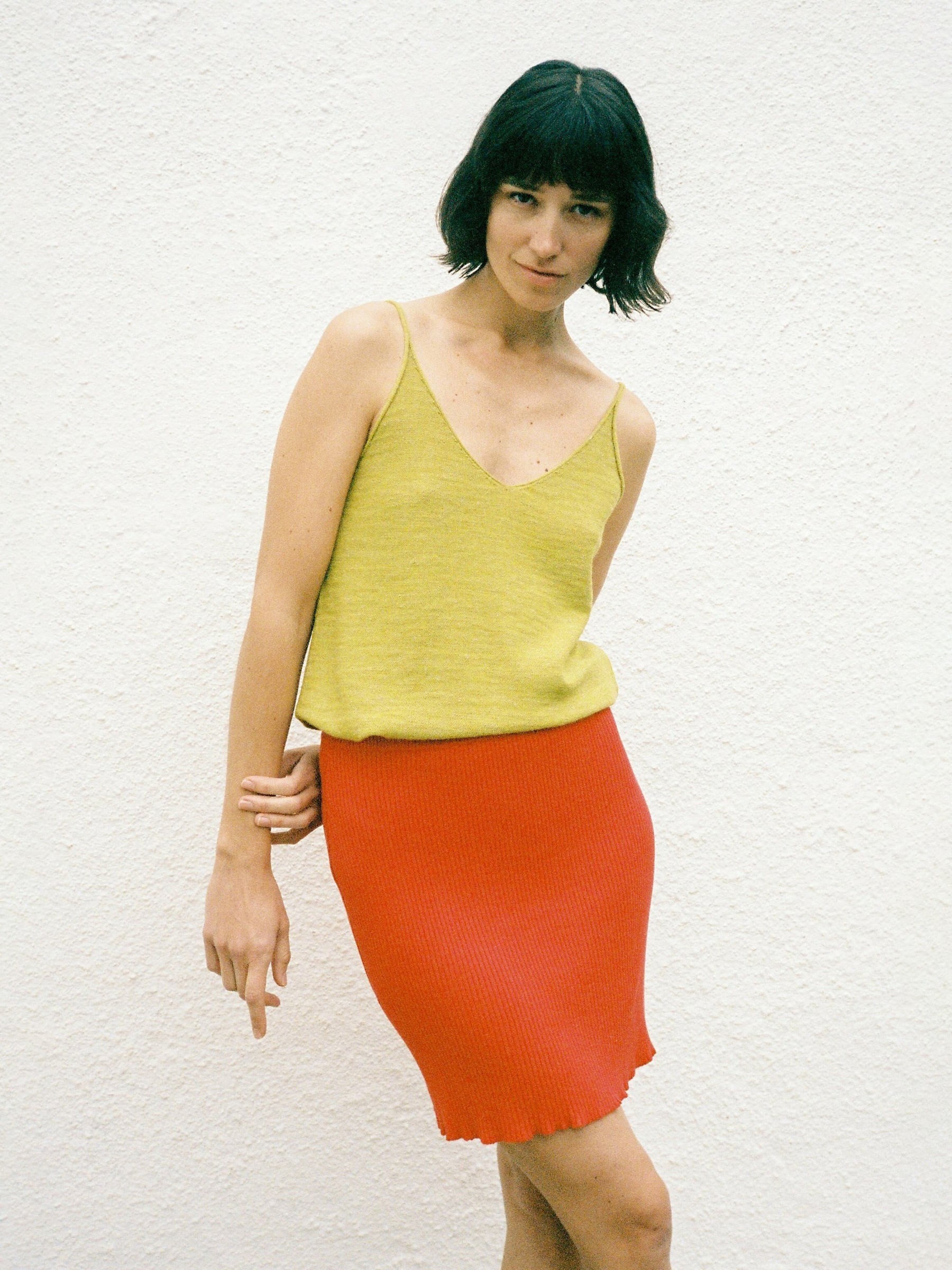 Rock Janet Knit Skirt poppy red Jungle Folk