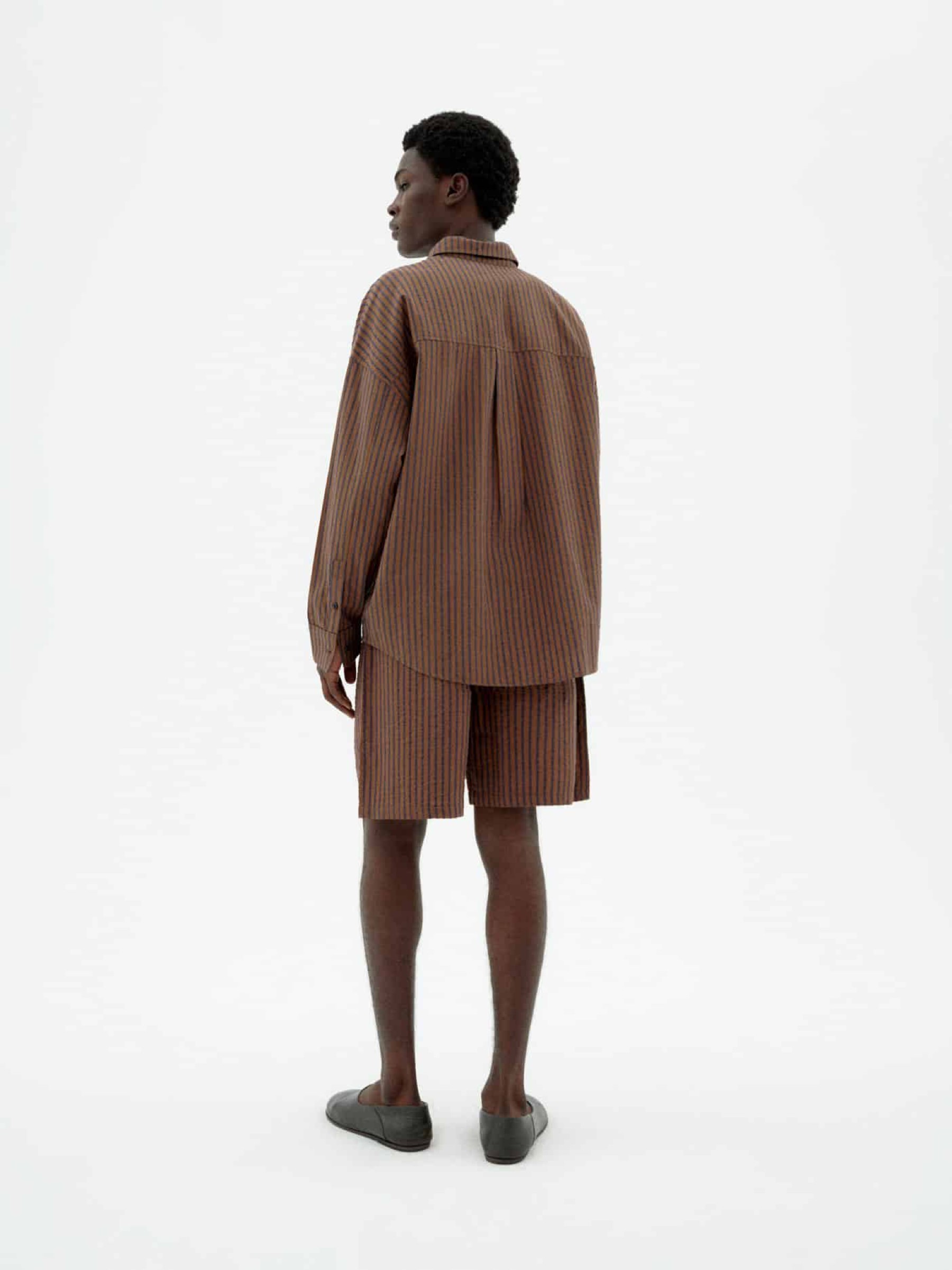 Hose Henry Shorts brown stripes Thinking Mu