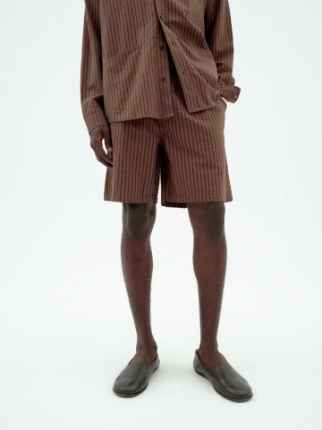 Hose Henry Shorts brown stripes Thinking Mu