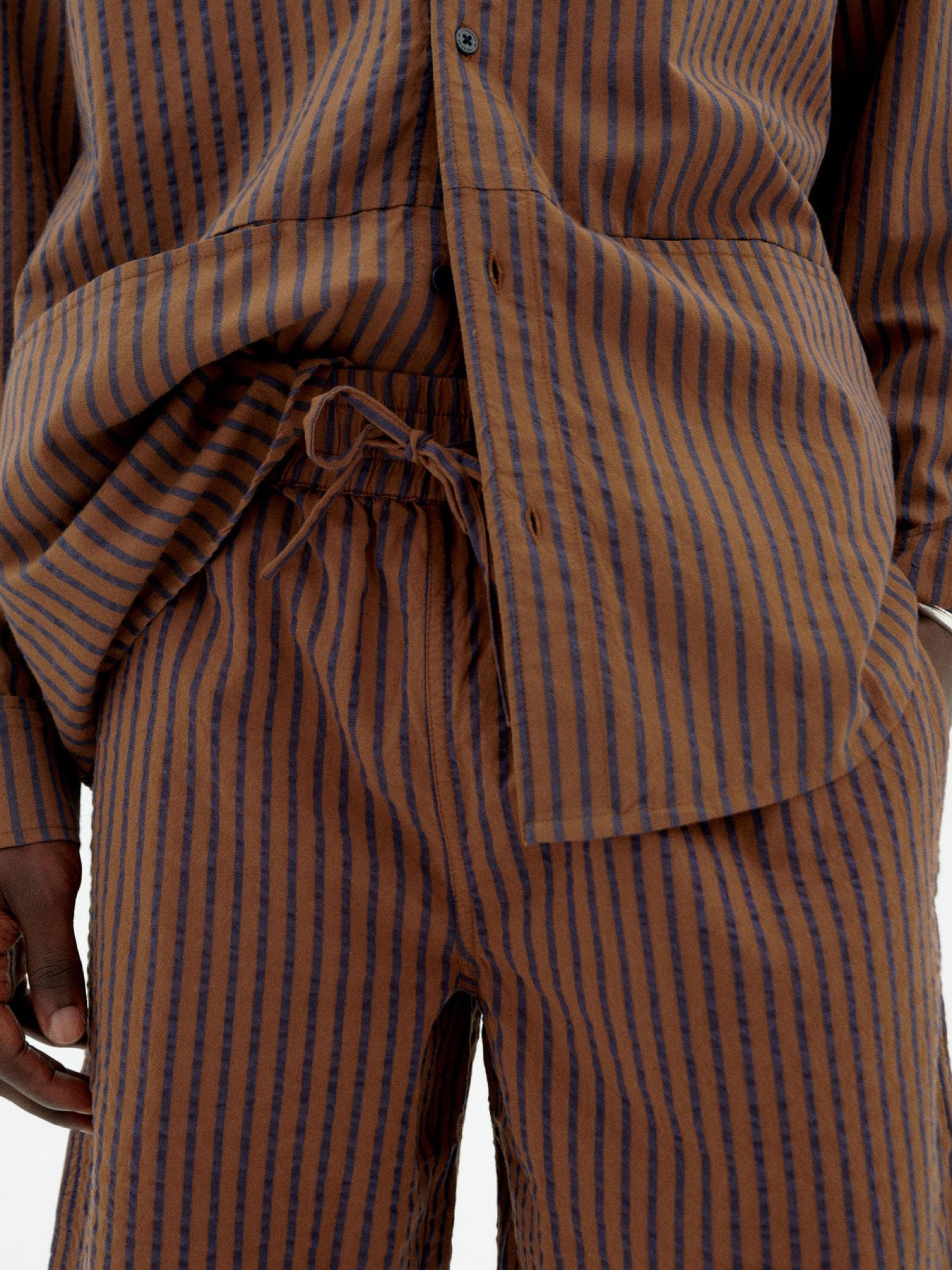 Hose Henry Shorts brown stripes Thinking Mu