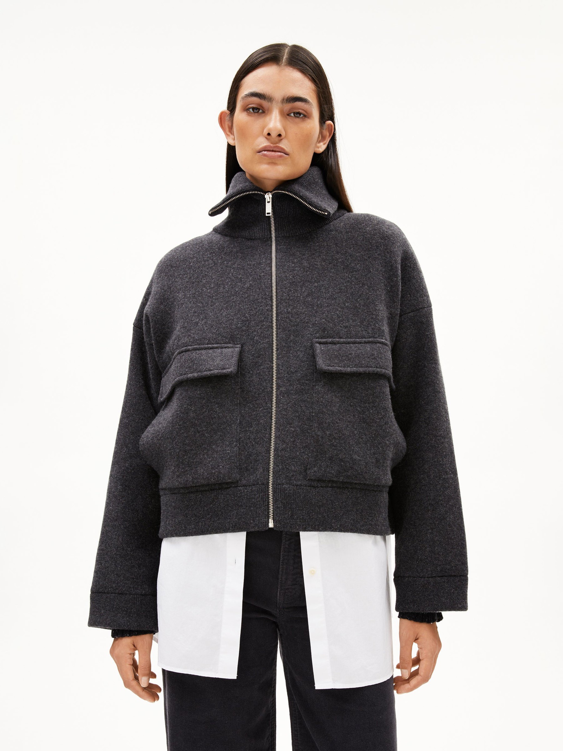 Zipper Joaniaas steel melange Armedangels