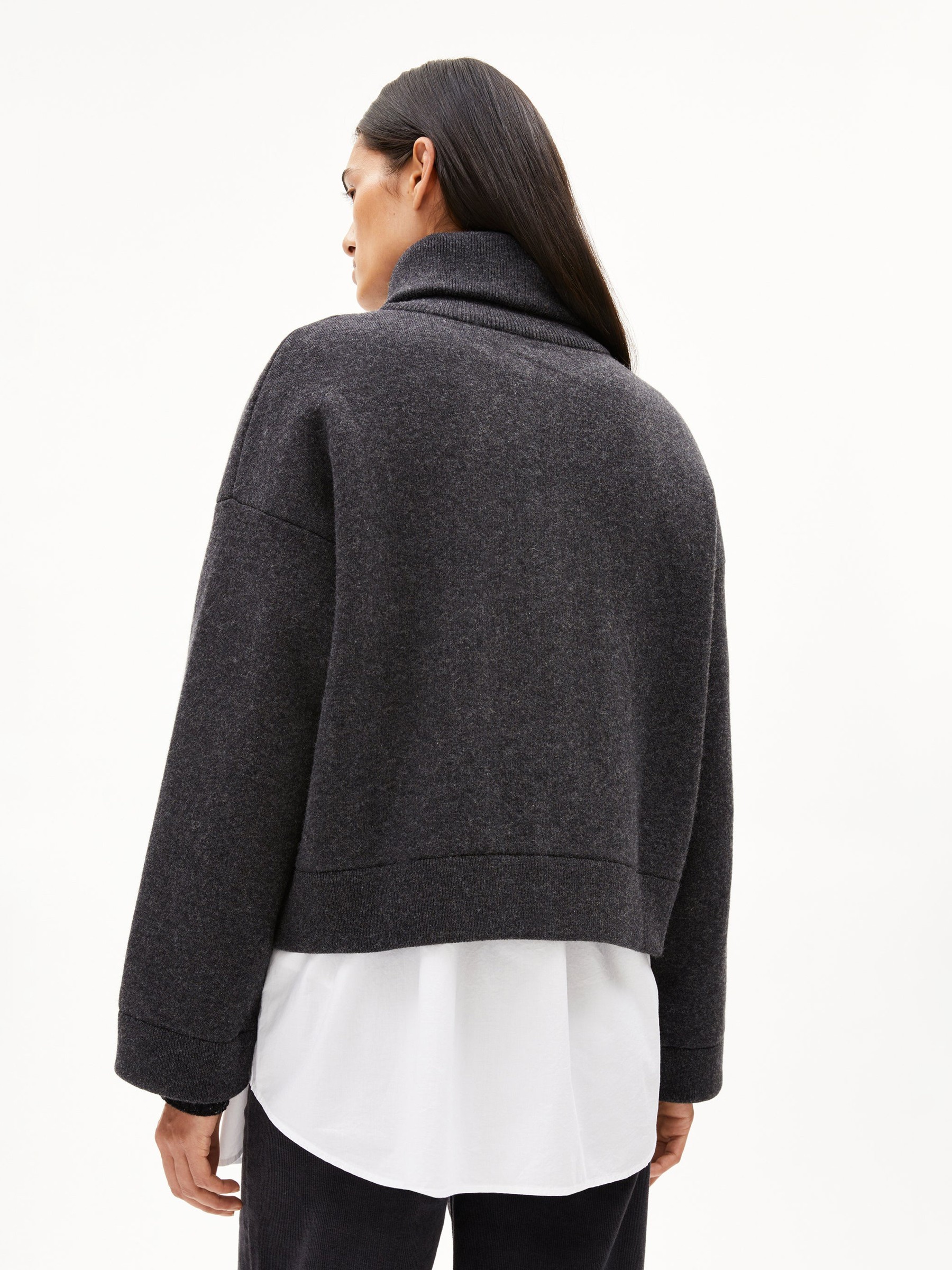 Zipper Knit Jacket steel melange Armedangels